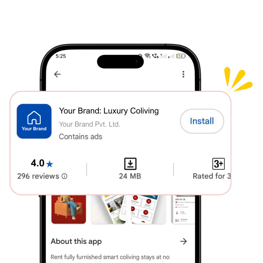 White Label PG Management App Preview - Custom Branding